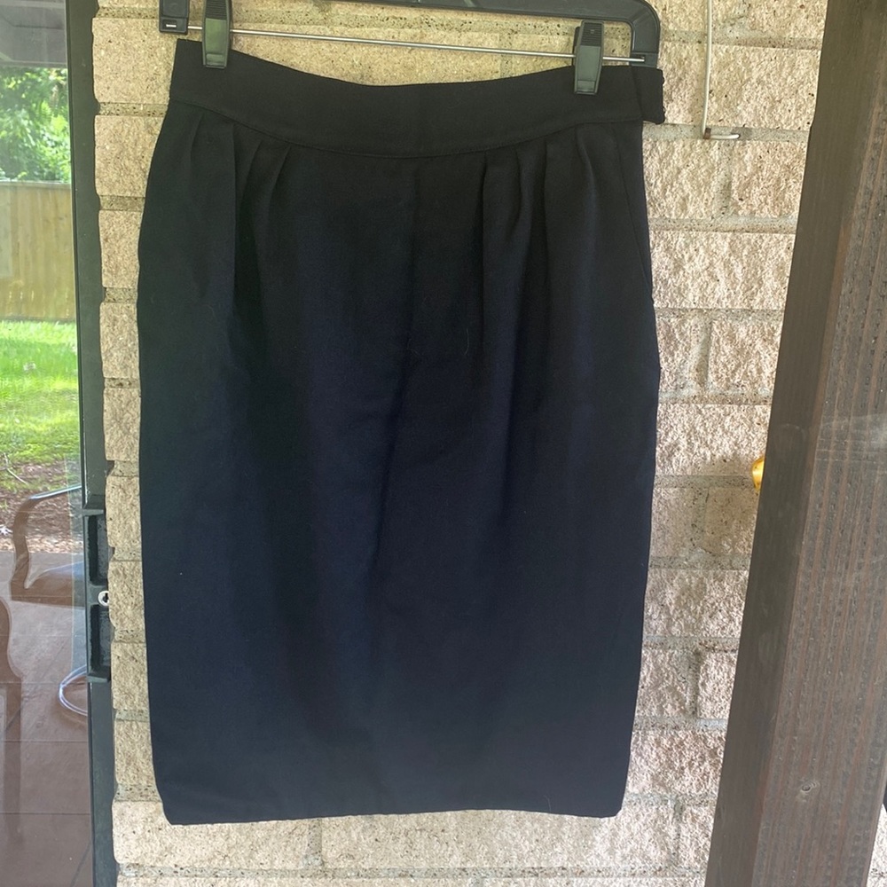 Vintage Hermes 100% Wool Pencil Skirt